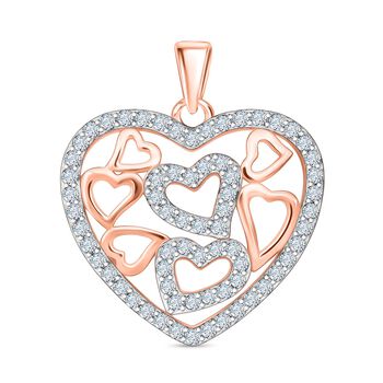 LUSTRO STELLA wei&szlig;er Zirkonia zweifarbiger Anh&auml;nger