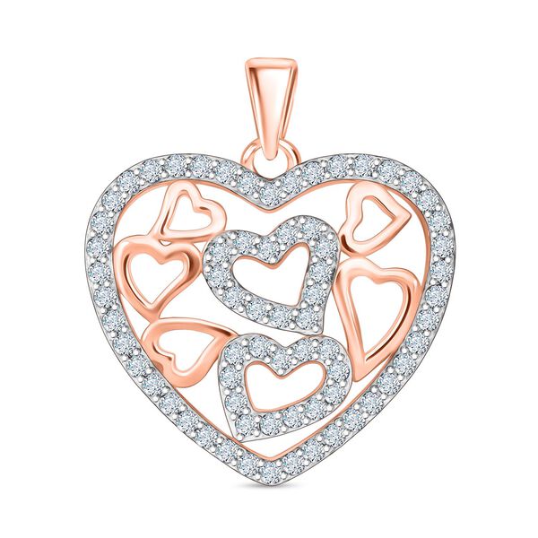 LUSTRO STELLA wei&szlig;er Zirkonia zweifarbiger Anh&auml;nger