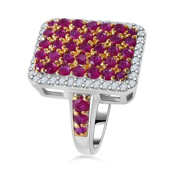 AA nat&uuml;rlicher Mosambik Rubin  und Zirkon-Ring - 2,45 ct.