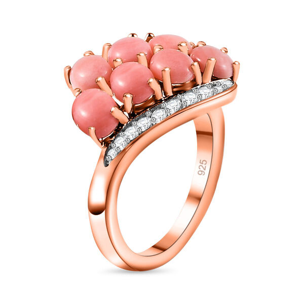 Oregon Sunrise Pfirsich Opal und Zirkon Ring- 2,36 ct. image number 5