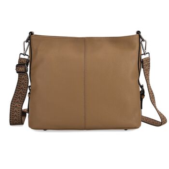 100% Echtleder-Crossbody-Tasche mit 3 Tragevarianten, 32x12x25 cm, Braun