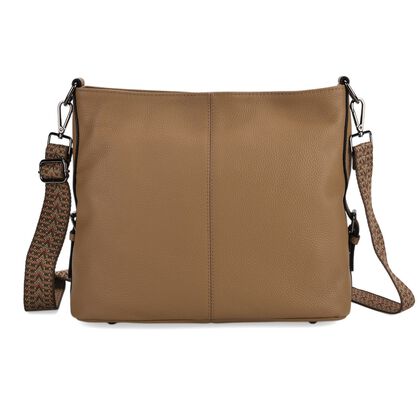 100% Echtleder-Crossbody-Tasche mit 3 Tragevarianten, 32x12x25 cm, Braun