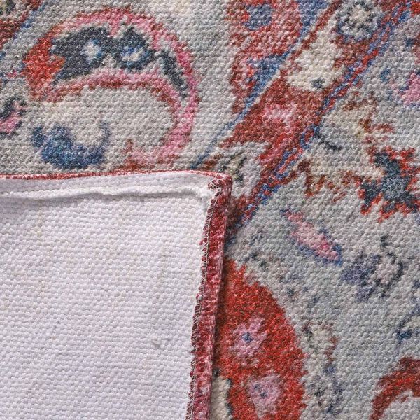 Handgefertigter Digitaldruck-Teppich, rot und weiß image number 8