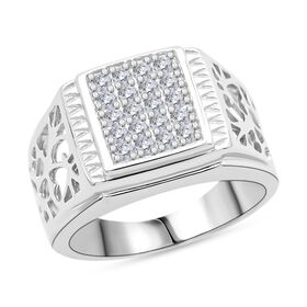 Lustro Stella Weißer Zirkonia Ring 925 Silber rhodiniert (Größe 18.00)