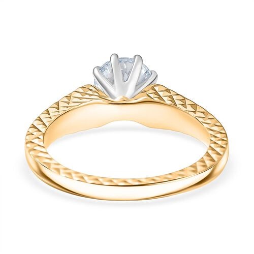 Lab Grown Diamant SI Ring 925 Silber 750 Gelbgold Vermeil (Größe 18.00) ca. 1,00 ct image number 5