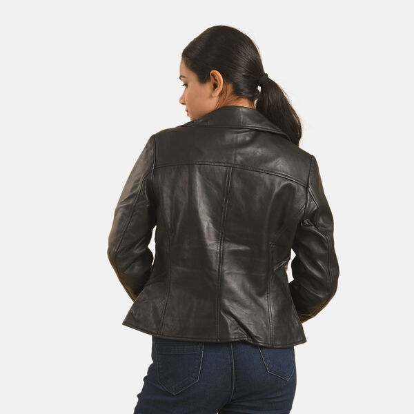 LA MAREY: Motorradjacke aus 100% Lammleder, fallendes Revers, Schwarz&nbsp; image number 2