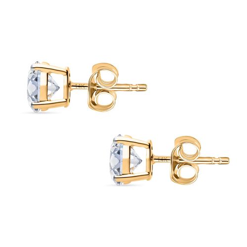 Lab Grown Diamant VS Ohrringe 925 Silber Gelbgold Vermeil ca. 1,50 ct. image number 3