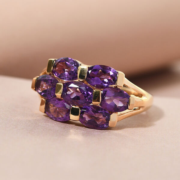 Marokkanischer Amethyst Ring 925 Silber vergoldet  ca. 2,93 ct image number 2