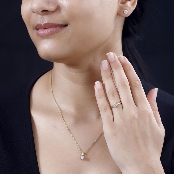 Funkelnde Königin- Moissanit Schmuckset, 925 Silber 750 Gelbgold Vermeil - 1,77 ct. image number 14