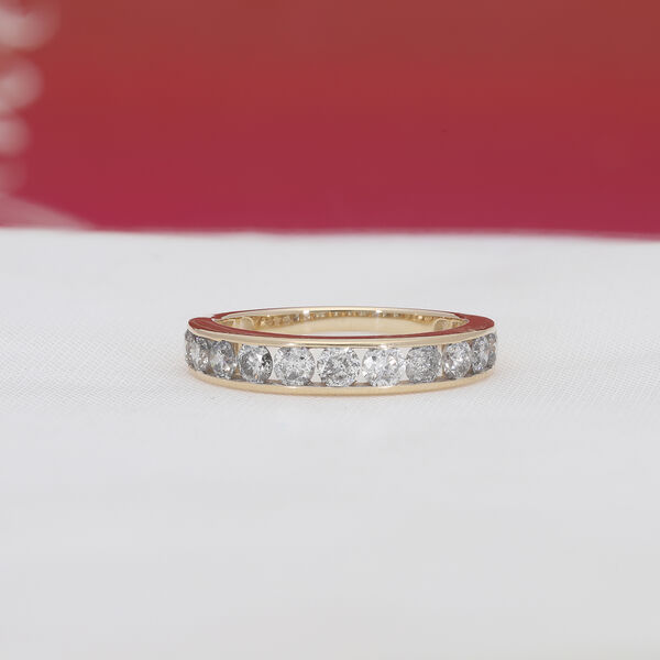 Diamant zertifiziert I2-I3/G-H Half Eternity Ring 375 Gelbgold image number 2