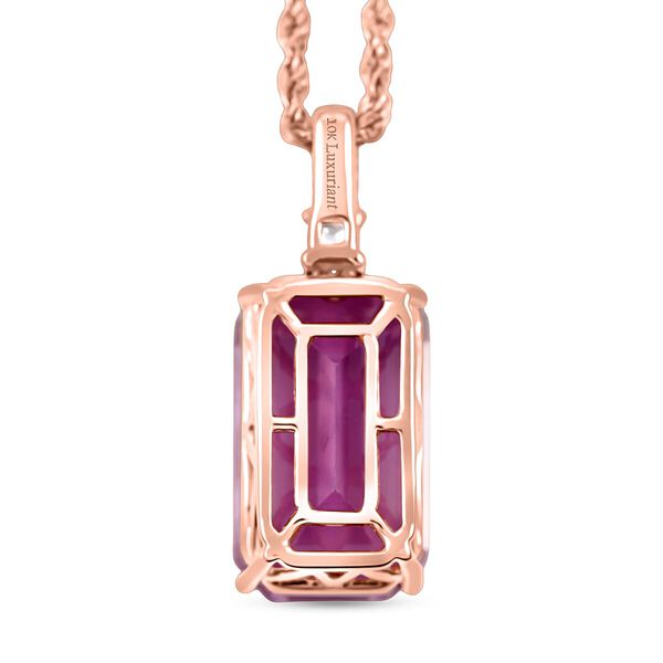 LUXURIANT AAA Martha Rocha Kunzit und Labor Diamant Anh&auml;nger mit 45cm Kette in 417 Ros&eacute;gold - 14 ct. image number 4