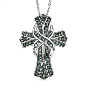 LUXURIANT DIAMOND - Lab Grown Grüner Diamant VS Schmuckset ca. 50 cm 925 Silber rhodiniert ca. 0,50 ct.