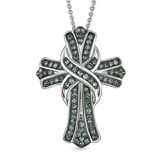 LUXURIANT DIAMOND - Lab Grown Gr&uuml;ner Diamant VS-EF SGL zertifiziert Schmuckset ca. 50 cm 925 Silber rhodiniert ca. 0,50 ct.