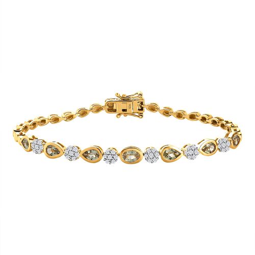 AAA Turkizit und Zirkon-Armband - 3,61 ct. image number 0