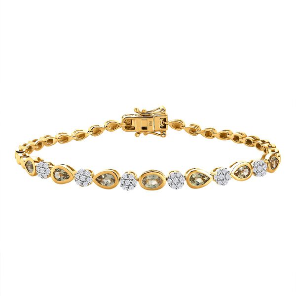 AAA Turkizit und Zirkon-Armband - 3,61 ct.