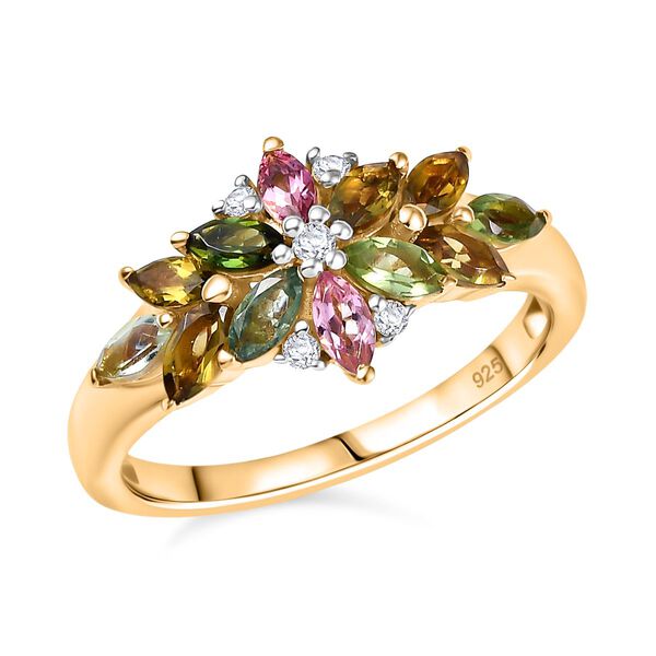 Multi-Turmalin und Zirkon Ring - 1 ct. image number 4