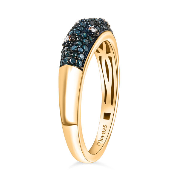 D'Joy blauer und wei&szlig;er Diamant zweifarbiger Ring - 0,35 ct. image number 5