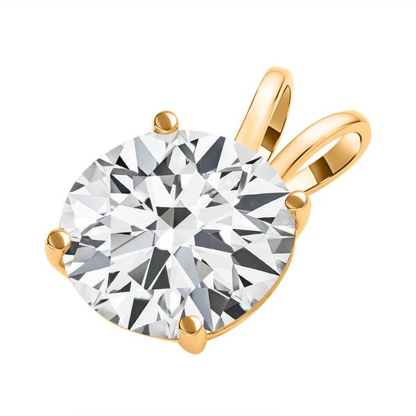 Wei&szlig;er Zirkonia Anh&auml;nger, 925 Silber vergoldet ca. 5,00 ct image number 4