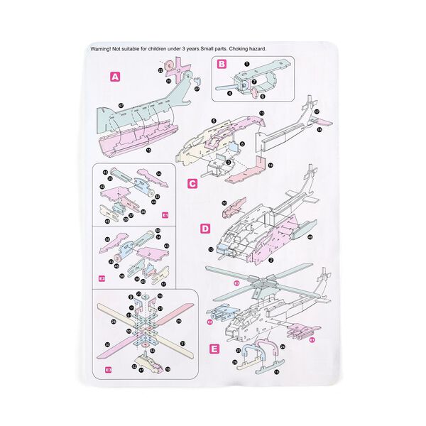 DIY 3D Set Hubschrauber zum Basteln und Dekorieren, 48x38x14 cm image number 6