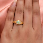 Natürlicher, äthiopischer Opal-Ring, 925 Silber Gelbgold Vermeil  ca. 0,80 ct image number 2