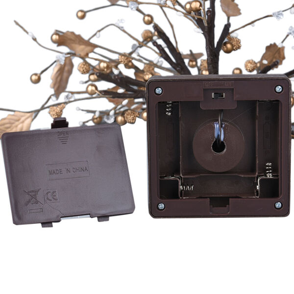 Warmweiße LED-Baumlampe, Gold und Braun image number 5