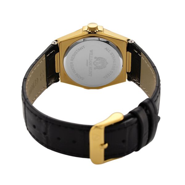 WILLIAM HUNT - Lab Grown Diamant Schweizer Uhrwerk, Uhren 21.5 cm 316L Edelstahl IP-Gelbbeschichtung image number 6