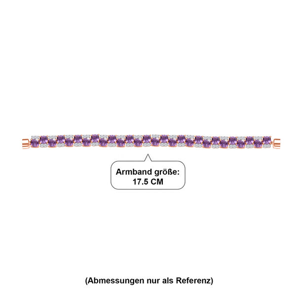D'Joy AAA Rose De France Amethyst und Zirkon 19cm Armband - 38,92 ct. image number 4