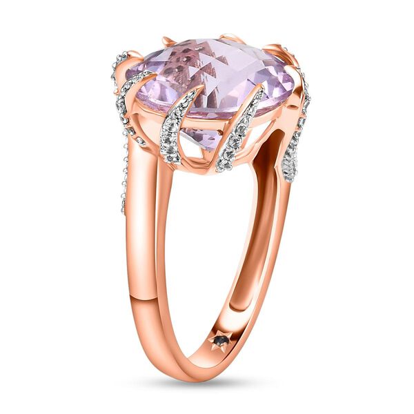 GP Art Déco Kollektion - Rose De France Amethyst und Kanchanaburi blauer Saphir-Ring in rosévergoldetem Silber - 9,49 ct. image number 5
