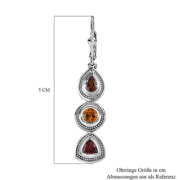 Nat&uuml;rlicher mehrfarbiger Turmalin Ohrringe, 925 Silber platiniert ca. 2.35 ct image number 5