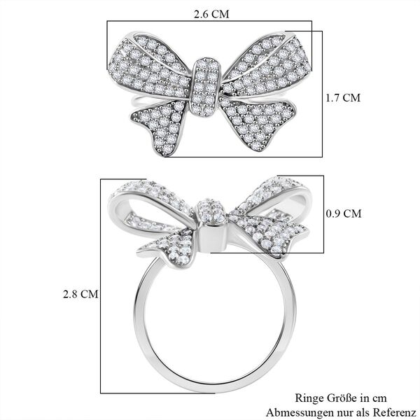 LUSTRO STELLA - Weißer Zirkonia Ring 925 Silber rhodiniert (Größe 20.00) image number 4