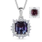 LUXURIANT DIAMANT - AAA Lab Grown Alexandrit, Lab Grown Diamant Schmuckset ca. 50 cm 925 Silber rhodiniert ca. 2,42 ct.