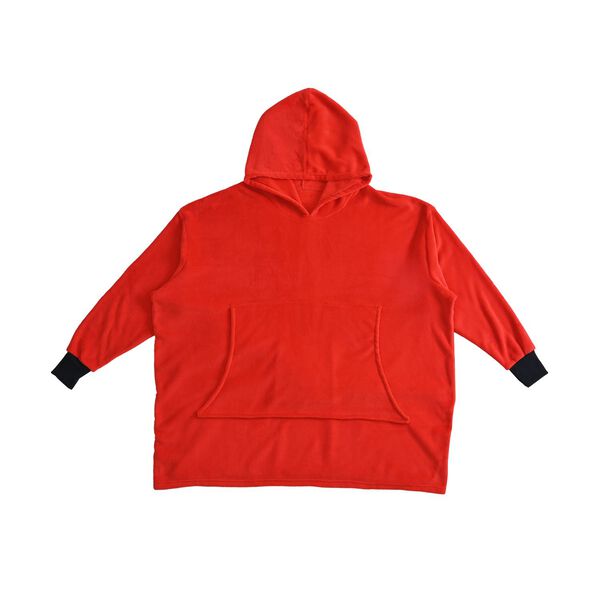 Flauschiger Flanell Hoodie mit großer Tasche, rot image number 0