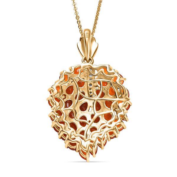 AAA Blaze-Feueropal Schmuckset 925 Silber 750 Gelbgold Vermeil ca. 3,56 ct. image number 5