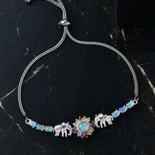 AA Natürlicher, äthiopischer Welo Opal Armband ca. 19 cm Nickelfreies Messing ca. 2,29 ct. image number 1