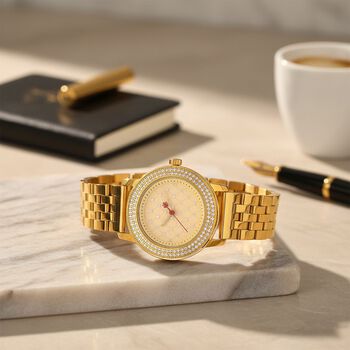 WILLIAM HUNT - Moissanit Uhren 8.5 cm 316L Edelstahl IP-Gelbbeschichtung