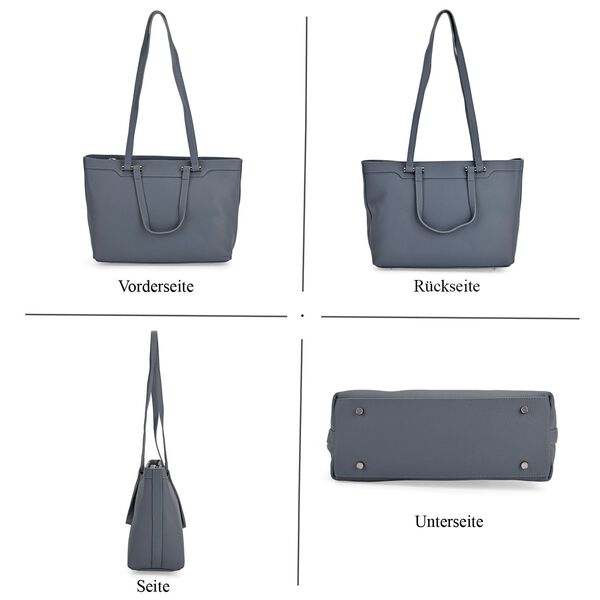 Leder-Shopper mit Doppelhenkel, 30x12x23 cm, Marineblau image number 5