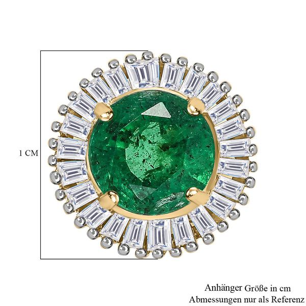 AAA Smaragd und Diamant Anh&auml;nger - 1,10 ct. image number 5