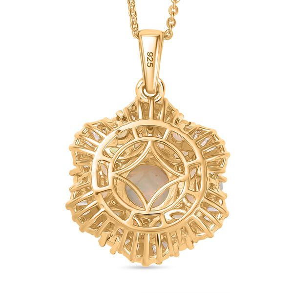 AA nat&uuml;rlicher, &auml;thiopischer Welo Opal und Moissanit Anh&auml;nger mit 50cm Kette - 3,11 ct. image number 5