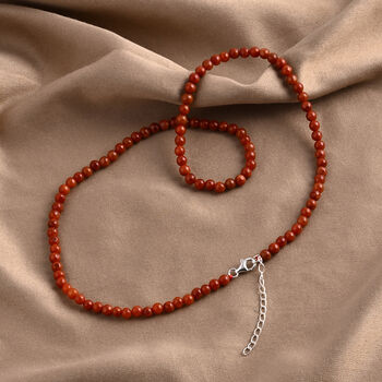 Rote Jade 45+5cm Halskette - 80 ct.