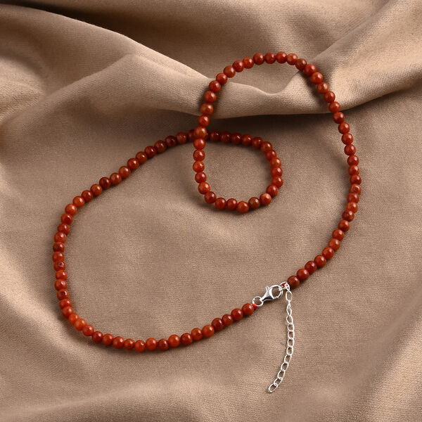 Rote Jade 45+5cm Halskette - 80 ct. image number 1