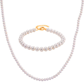 D'Joy AAA Zhuji Akoya-Perle 18+5cm Armband und 50+5cm Halskette