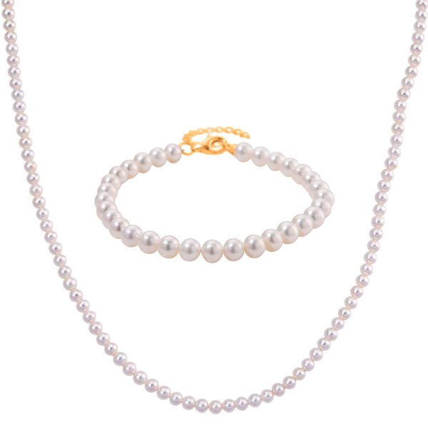 D'Joy AAA Zhuji Akoya-Perle 18+5cm Armband und 50+5cm Halskette