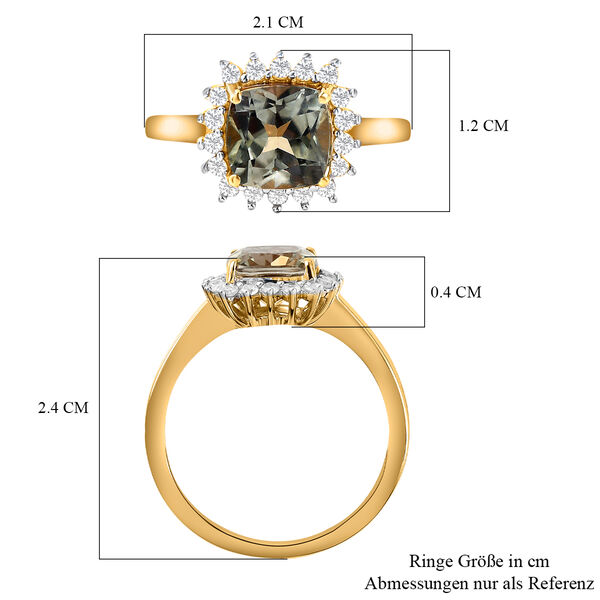 AAA Turkizit und Diamant-Ring, I2-I3 G-H, 585 Gelbgold  ca. 1,94 ct image number 7