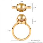 Goldene Südsee Perle Ring, 925 Silber Gelbgold Vermeil, (Größe 17.00) 6.80 ct image number 6