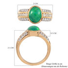 Grün gefärbter äthiopischer Opal und Zirkon Ring 925 Silber vergoldet (Größe 16.00) ca. 1,82 ct image number 6