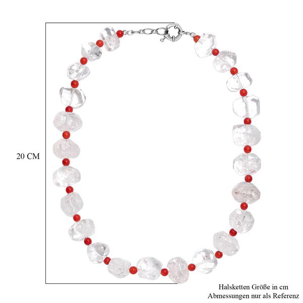 Kristall, Koralle Halskette ca. 50 cm mit 2.5 cm extender, Nickelfreies Messing platiniert image number 6