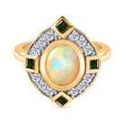 Natürlicher Äthiopischer Opal und Mehrfarbig Edelsteine Ring 925 Silber Vermeil image number 0