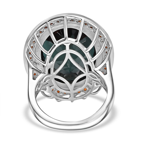 Farbwechsel-Alexandrit-Quarz-Triplette, Roter Granat Ring 925 Silber rhodiniert (Größe 17.00) ca. 18.47 ct image number 5