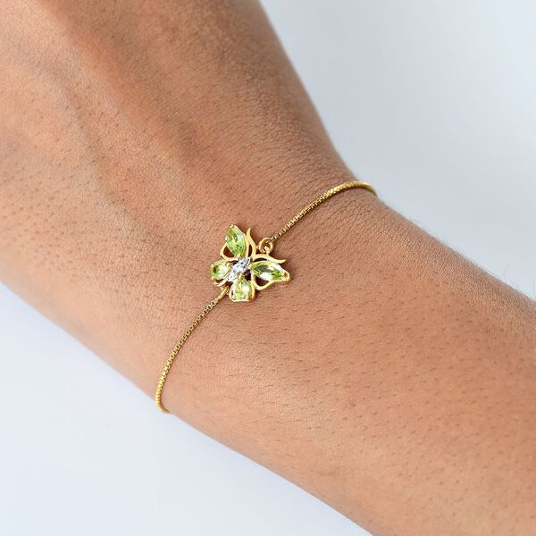 D'Joy Peridot Armband ca. Flexibles cm 925 Silber vergoldet ca. 0.97 ct image number 3