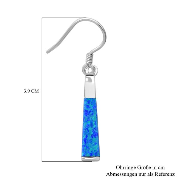 Simulierte blaue Opal-Ohrringe image number 4